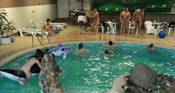 Indoor Dolphin Ride Full HD video - A well-known naturist center