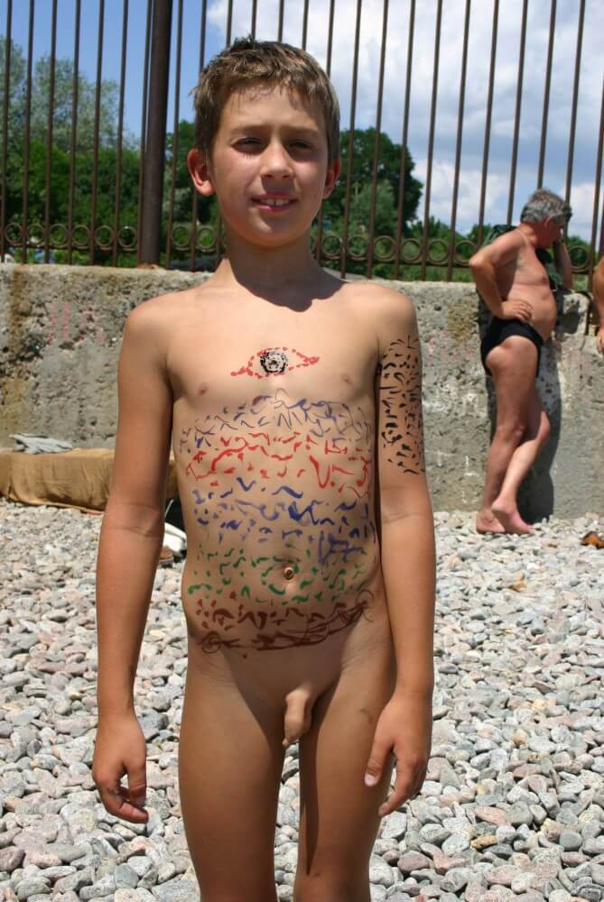 Father and Daughter Painted pics - Nudity is perceived as part of natural existence and the beauty of life