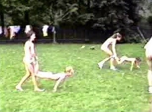 A nudist gathering at the stadium and sports - The Naked Human Body